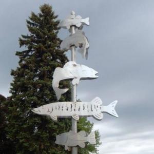Swimming Upwind, 2010, stainless steel sculpture by James LaMalfa.