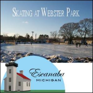 Skating in Webster Park in Escanaba Michigan